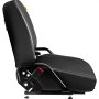 Asiento universal para carretilla elevadora VEVOR con respaldo ajustable y cinturón de seguridad en color negro.