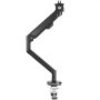 Soporte de monitor VEVOR negro con brazo ajustable y abrazadera de escritorio.