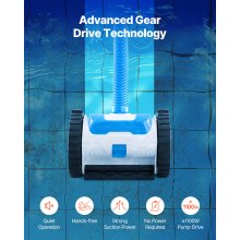 Limpiafondos automático de piscina VEVOR con succión lateral y 2 ruedas, para piscinas enterradas y elevadas de hasta 6 x 12 m.