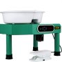 VEVOR Rueda de cerámica con pantalla táctil LCD de 9,8 pulgadas, máquina formadora de ruedas de cerámica, herramientas eléctricas de escultura de arcilla de 350 W con pedal y lavabo de ABS desmontable para adultos y principiantes (verde)