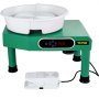 VEVOR Rueda de cerámica con pantalla táctil LCD de 9,8 pulgadas, máquina formadora de ruedas de cerámica, herramientas eléctricas de escultura de arcilla de 350 W con pedal y lavabo de ABS desmontable para adultos y principiantes (verde)