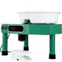 VEVOR Rueda de cerámica con pantalla táctil LCD de 9,8 pulgadas, máquina formadora de ruedas de cerámica, herramientas eléctricas de escultura de arcilla de 350 W con pedal y lavabo de ABS desmontable para adultos y principiantes (verde)