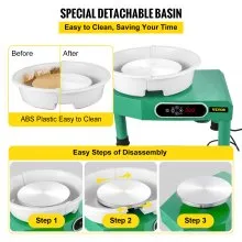 VEVOR Torno Alfarero Pottery Wheel 9.8 Lcd Touch Screen Pottery Wheel Forming Machine 350W Electric Diy Clay Sculpting Tools