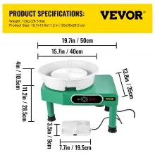 VEVOR Torno Alfarero Pottery Wheel 9.8 Lcd Touch Screen Pottery Wheel Forming Machine 350W Electric Diy Clay Sculpting Tools