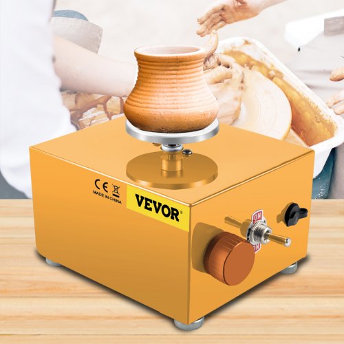 VEVOR Mini Rueda de Cerámica 30W Rueda de Cerámica Velocidad Ajustable Máquinas de Arcilla Kits de Escultura Eléctrica con 3 Bandejas Giratorias y 16 Piezas Herramientas para Arte Artesanía Trabajo Moldeo Regalo y Hogar Bricolaje