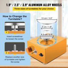 VEVOR Torno Alfarero Mini Rueda de Cerámica 30W Rueda de Cerámica Velocidad Ajustable Máquinas de Arcilla Kits de Escultura Eléctrica con 3 Bandejas