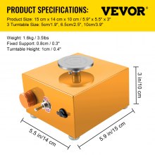 VEVOR Torno Alfarero Mini Rueda de Cerámica 30W Rueda de Cerámica Velocidad Ajustable Máquinas de Arcilla Kits de Escultura Eléctrica con 3 Bandejas