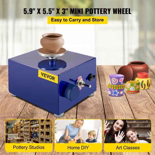Mini rueda de cerámica VEVOR, rueda de cerámica, 30W, 2000 RPM, máquina de arcilla ajustable
