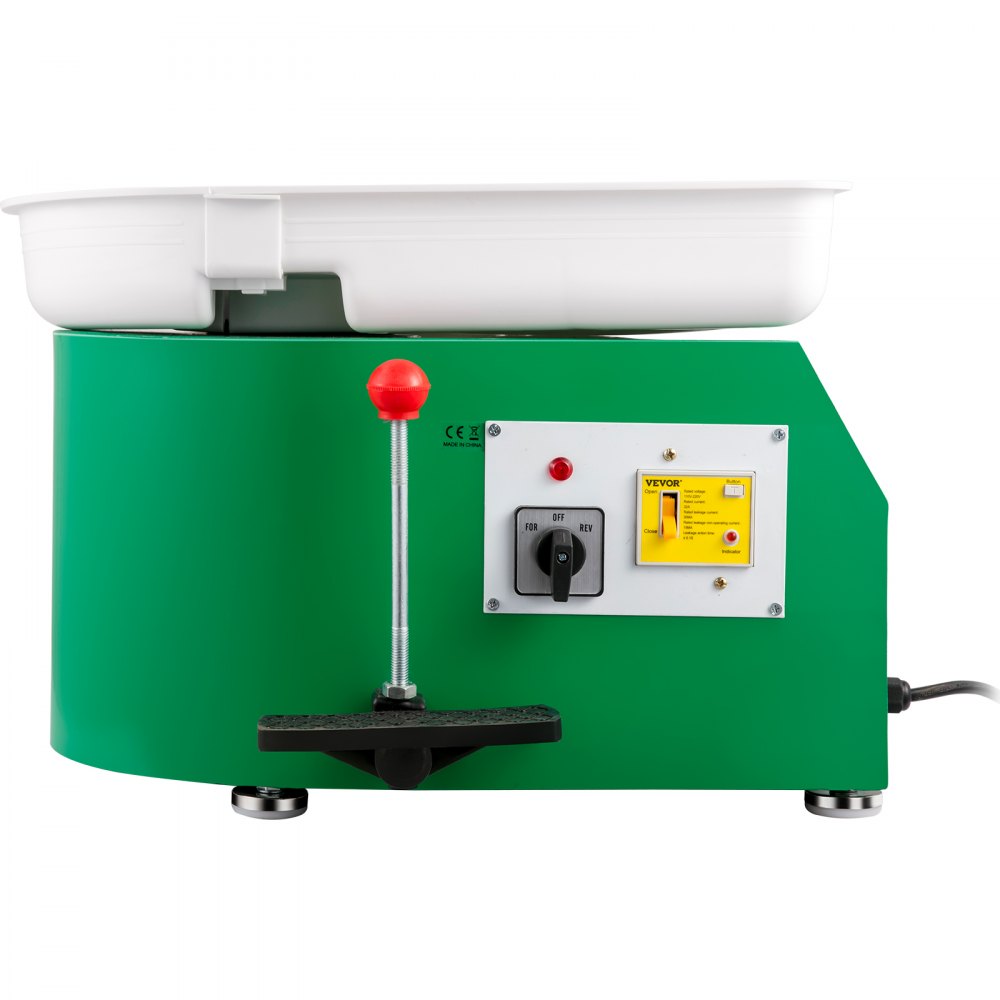 VEVOR - Torno de alfarería de 28 cm, máquina para dar forma a la cerámica, 350 W, torno de alfarería eléctrico con pedal de palanca ajustable, herramienta de arcilla para bricolaje con bandeja para trabajos de cerámica, arcilla verde para bricolaje, 18 piezas