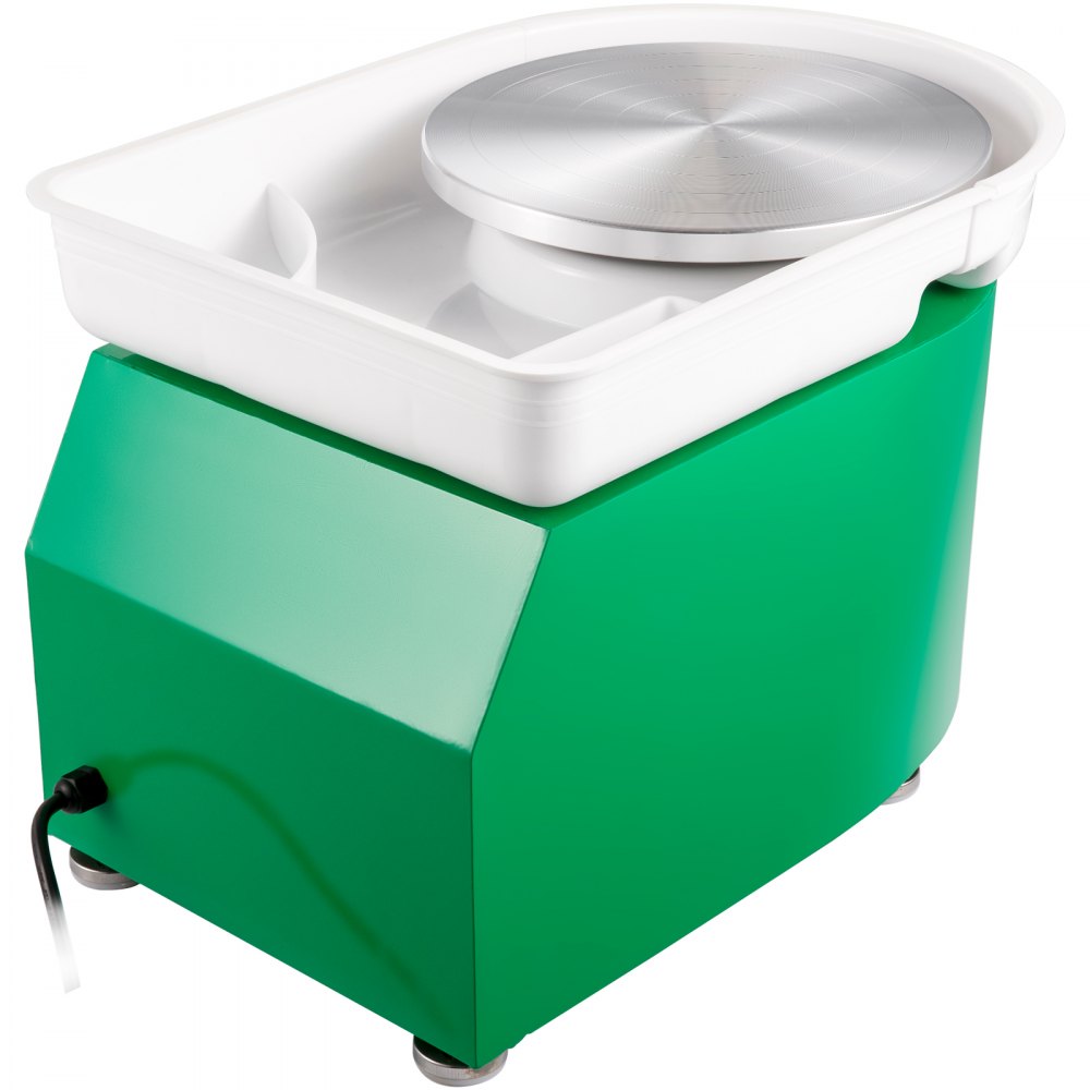 VEVOR - Torno de alfarería de 28 cm, máquina para dar forma a la cerámica, 350 W, torno de alfarería eléctrico con pedal de palanca ajustable, herramienta de arcilla para bricolaje con bandeja para trabajos de cerámica, arcilla verde para bricolaje, 18 piezas