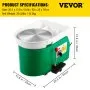 VEVOR - Torno de alfarería de 28 cm, máquina para dar forma a la cerámica, 350 W, torno de alfarería eléctrico con pedal de palanca ajustable, herramienta de arcilla para bricolaje con bandeja para trabajos de cerámica, arcilla verde para bricolaje, 18 piezas