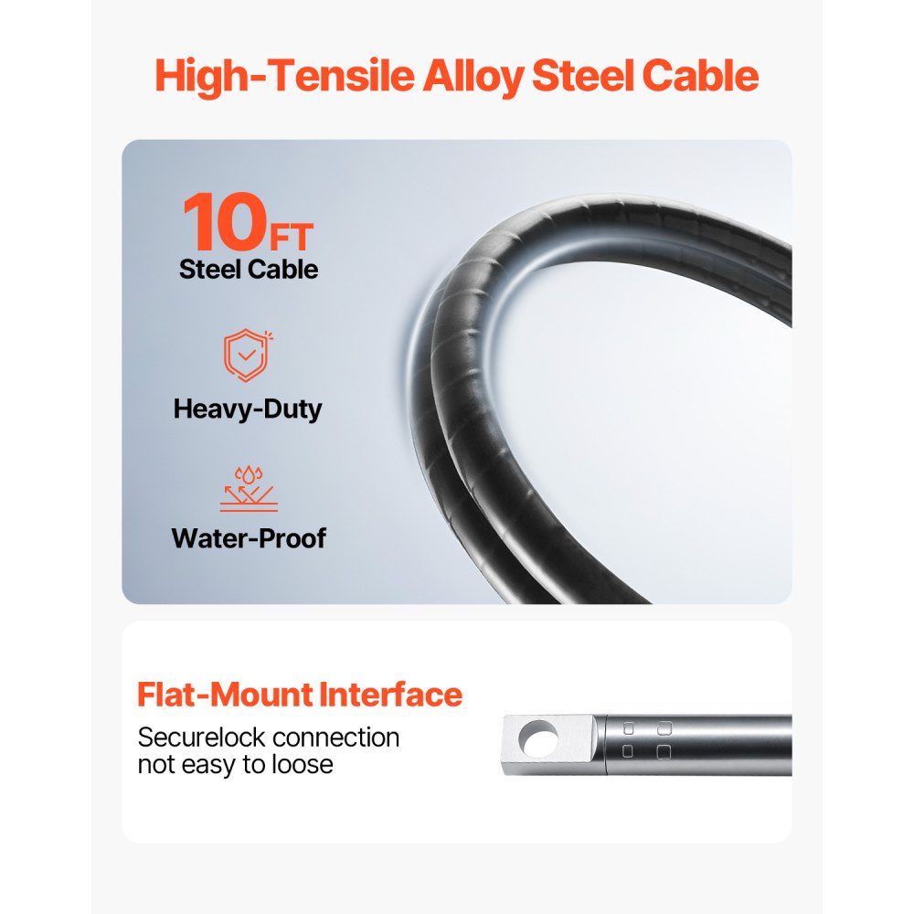 VEVOR Sistema de dirección fuera de borda Cable de dirección de barco de 10 pies Sistema de dirección marina de 10 pies Eje de 3/4 '' con rueda de 13.5 pulgadas para yates y vehículos acuáticos