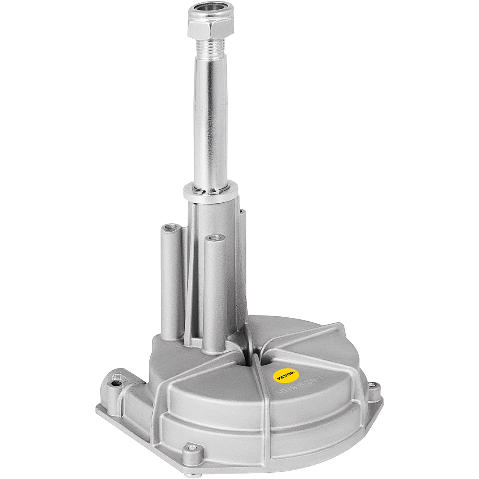 Componente del sistema de dirección fueraborda VEVOR plateado con eje vertical y base de montaje.