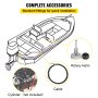 Cable de dirección de barco VEVOR, kit de dirección rotativa fuera de borda de 14 pies, kit de dirección rotativa de barco de 14 pies para barcos