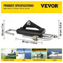 Cilindro de dirección hidráulica VEVOR HC4645H, cilindro de dirección marino fuera de borda hidráulico de montaje frontal, apto para dirección de barcos de hasta 150HP