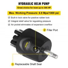 VEVOR Kit de dirección hidráulica 300HP Dirección hidráulica Cilindro compacto Kit de dirección hidráulica fuera de borda con bomba de timón para sistema de dirección marina de barco