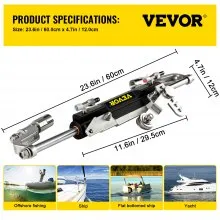 VEVOR Kit de dirección hidráulica 300HP Dirección hidráulica Cilindro compacto Kit de dirección hidráulica fuera de borda con bomba de timón para sistema de dirección marina de barco