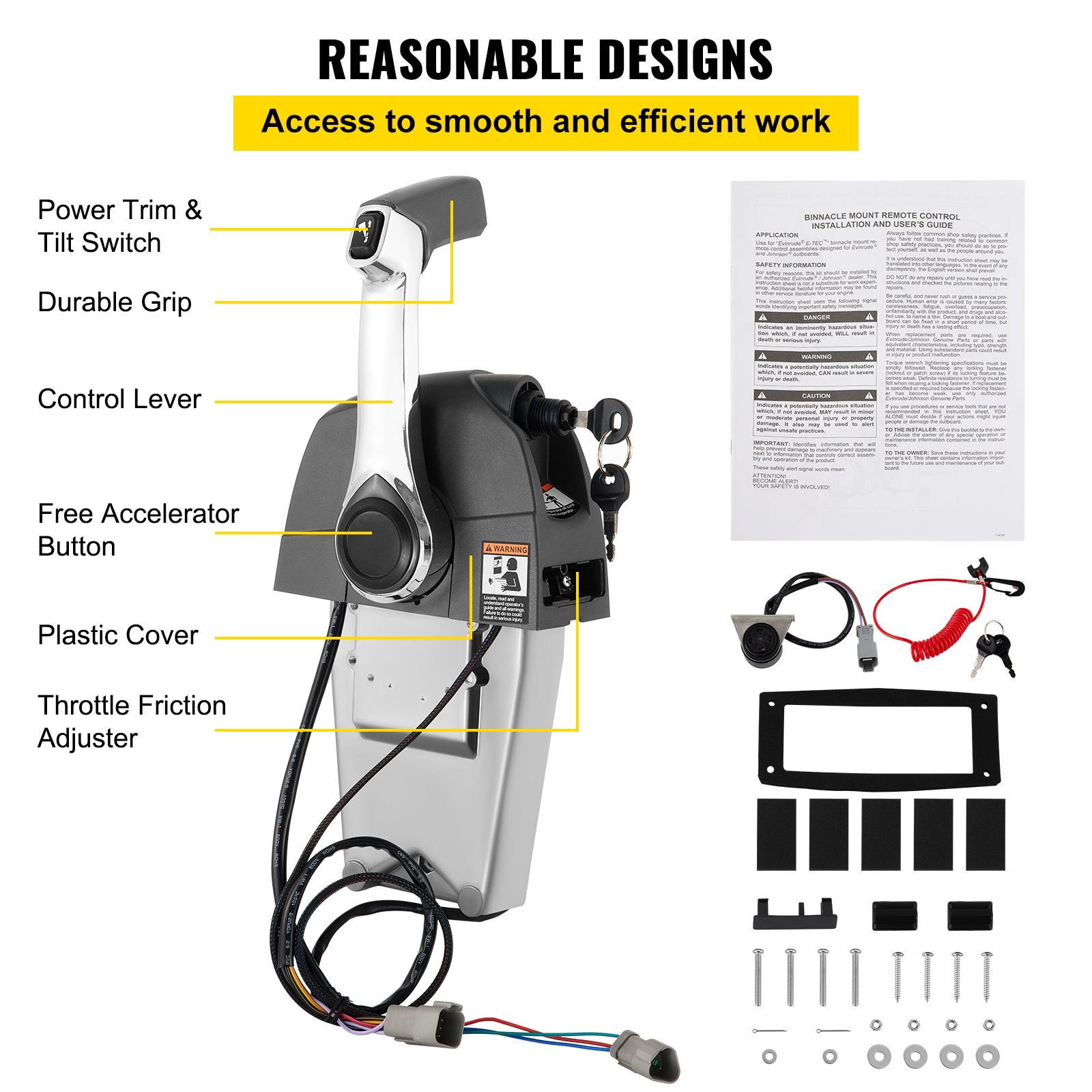 5006186 Montaje superior de la consola de control remoto del acelerador externo para Johnson / evinrude