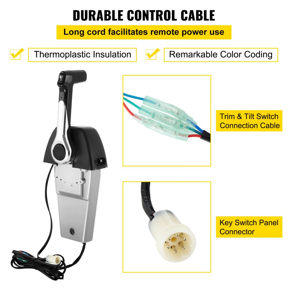 Caja de Control remoto VEVOR Binnacle, Control de acelerador de barco 704-48205-P1-00, caja de Control remoto fuera de borda apta para consola Yamaha 704 individual
