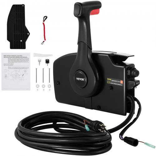VEVOR Boat Throttle Control 881170A3 Caja de control de barco con 8 pines Caja de control fuera de borda con cordón de emergencia Montaje lateral apto para motor Mercury