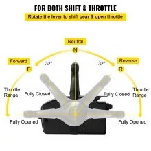 VEVOR Boat Throttle Control 881170A3 Caja de control de barco con 8 pines Caja de control fuera de borda con cordón de emergencia Montaje lateral apto para motor Mercury