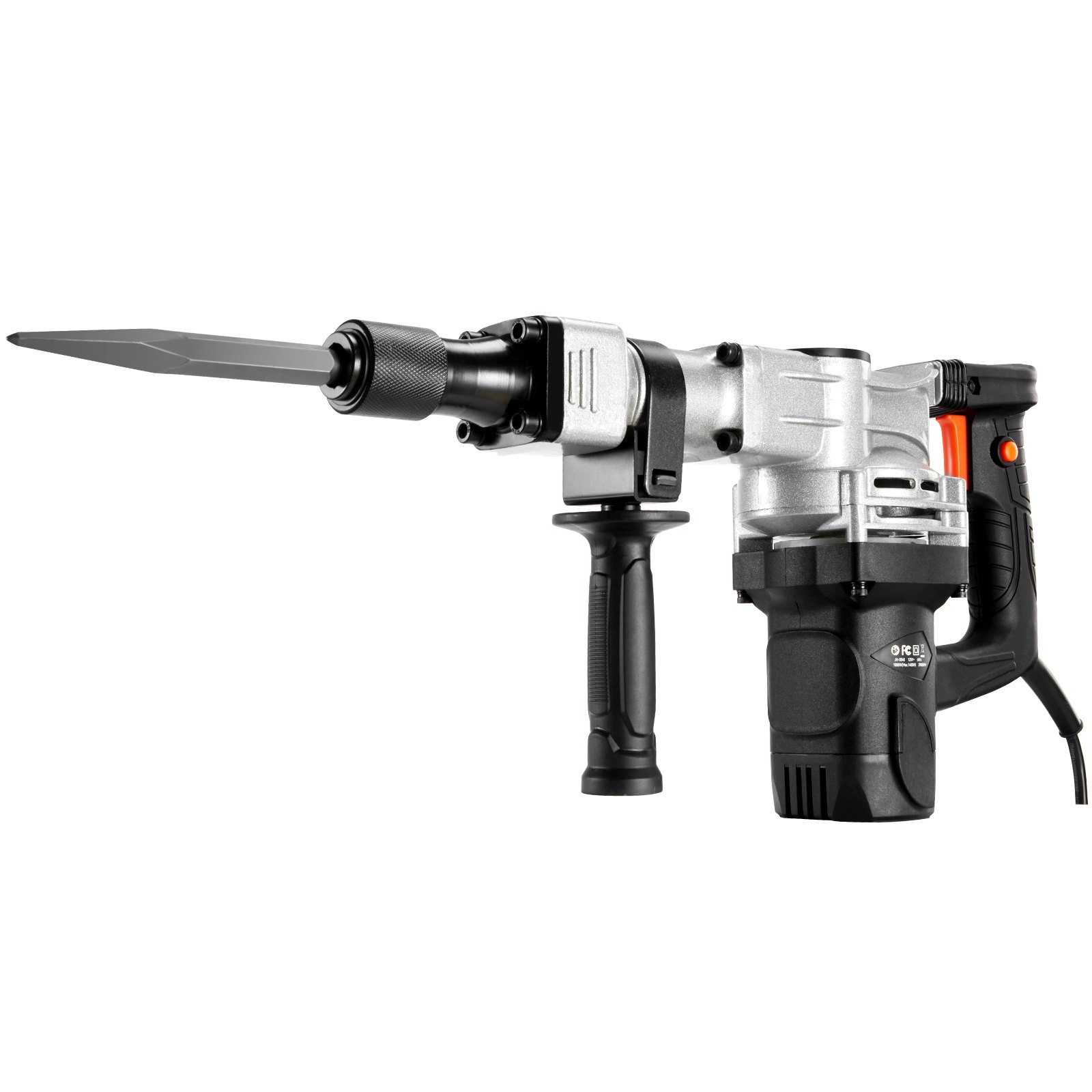 Martillo de demolición VEVOR, martillo neumático eléctrico de 1400 W para trabajo pesado, 2 cinceles y brocas para picar con estuche, martillo rompedor de hormigón de 2900 BPM, guantes negros