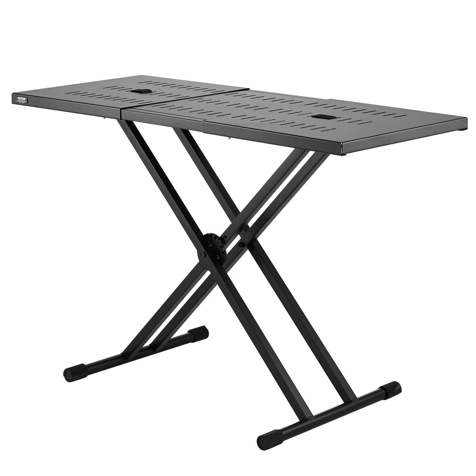 Mesa de DJ portátil VEVOR con soporte para teclado con refuerzo en forma de X y altura ajustable