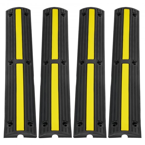 VEVOR Pasacables Suelo Rampa De Cable 4 piezas 39' Cable Protector Rampa 18000 lbs Speed Bump Floor Cable Protector