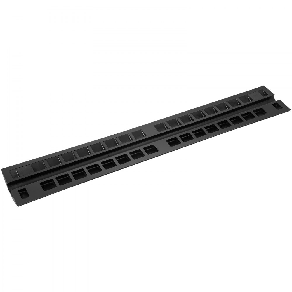 Rampa protectora de cables VEVOR negra con múltiples canales de cables, diseñada para seguridad y organización.