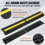VEVOR Pasacables Suelo Rampa De Cable 4 piezas 39' Cable Protector Rampa 18000 lbs Speed Bump Floor Cable Protector