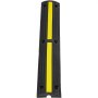 Rampa protectora de cables VEVOR, negra con raya amarilla, diseñada para seguridad y durabilidad.