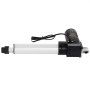 Actuador eléctrico VEVOR con motor negro y varilla extensible plateada, aislado en blanco.
