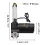 Actuador eléctrico VEVOR con carrera de 6&quot; y dimensiones etiquetadas 13&quot;, 5,5&quot;, 2,9&quot;.