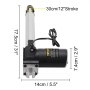 Actuador eléctrico VEVOR con carrera de 30 cm/12&quot;, longitud de 77,5 cm y grosor de 7,4 cm.