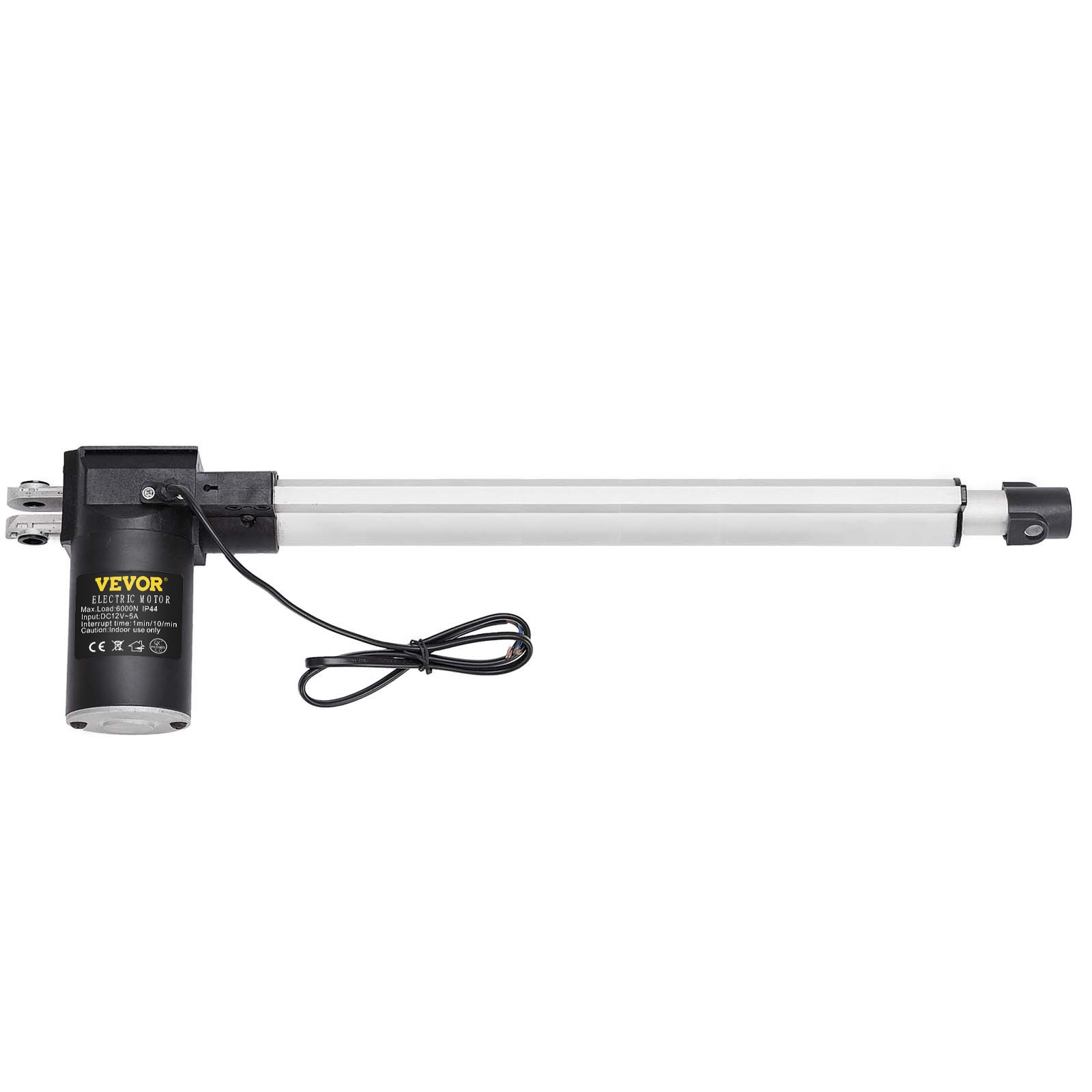 Actuadores eléctricos VEVOR con motor negro y varilla extendida plateada.