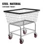 VEVOR Carro de Alambre para Lavandería Cesto de Alambre para Lavandería 2.2 Bushel de Servicio Pesado con Ruedas de 5''