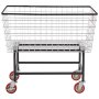 Carrito de lavandería de alambre VEVOR, cesta de lavandería de alambre de 4,5 bushels con ruedas, 35\'\' x 15,7\'\' x 22\'\', carrito de lavandería de alambre comercial, estructura de acero con acabado cromado, ruedas de 5\'\', carrito de cesta de alambre para Lau