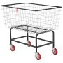 Carrito de lavandería de alambre VEVOR, cesta de lavandería de alambre de 4,5 bushels con ruedas, 35\'\' x 15,7\'\' x 22\'\', carrito de lavandería de alambre comercial, estructura de acero con acabado cromado, ruedas de 5\'\', carrito de cesta de alambre para Lau