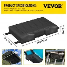 Bolsa de almacenamiento VEVOR T-Top, para 6 chalecos salvavidas tipo II, con una bolsa de basura para botes, bolsa de almacenamiento de chalecos salvavidas de tela Oxford 600D para la mayoría de los botes T-Top, toldos Bimini y pontones (chalecos salvavidas no incluidos)
