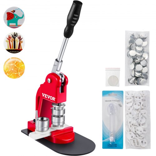 VEVOR Máquina para Fabricar Botones 25 mm 500 Botones Máquina De Prensa De Insignias para Hacer Botones Manual 68 x 39 x 30 cm 200-300 Pcs por Hora
