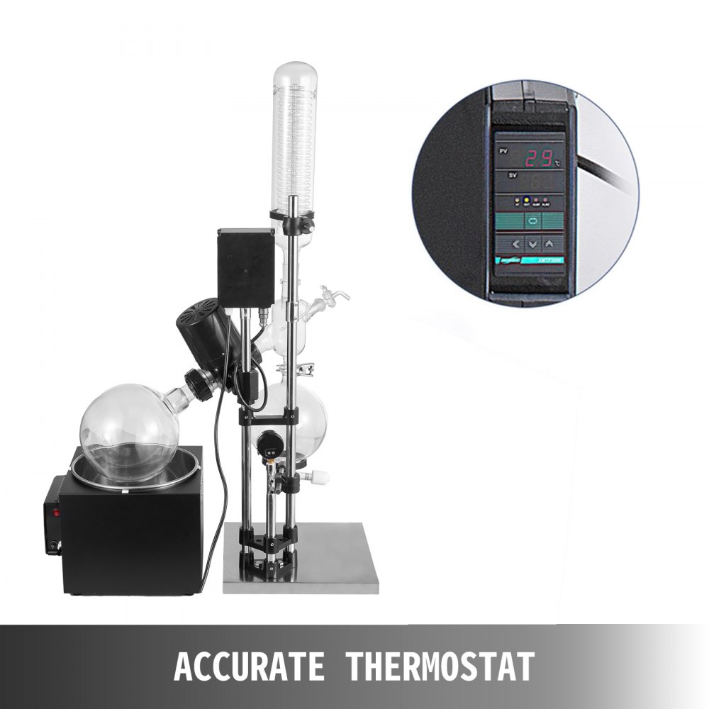 5L Rotary Evaporator RotoVap 99°C Borosilicate Glass 110V Rotation 0-90rpm USA