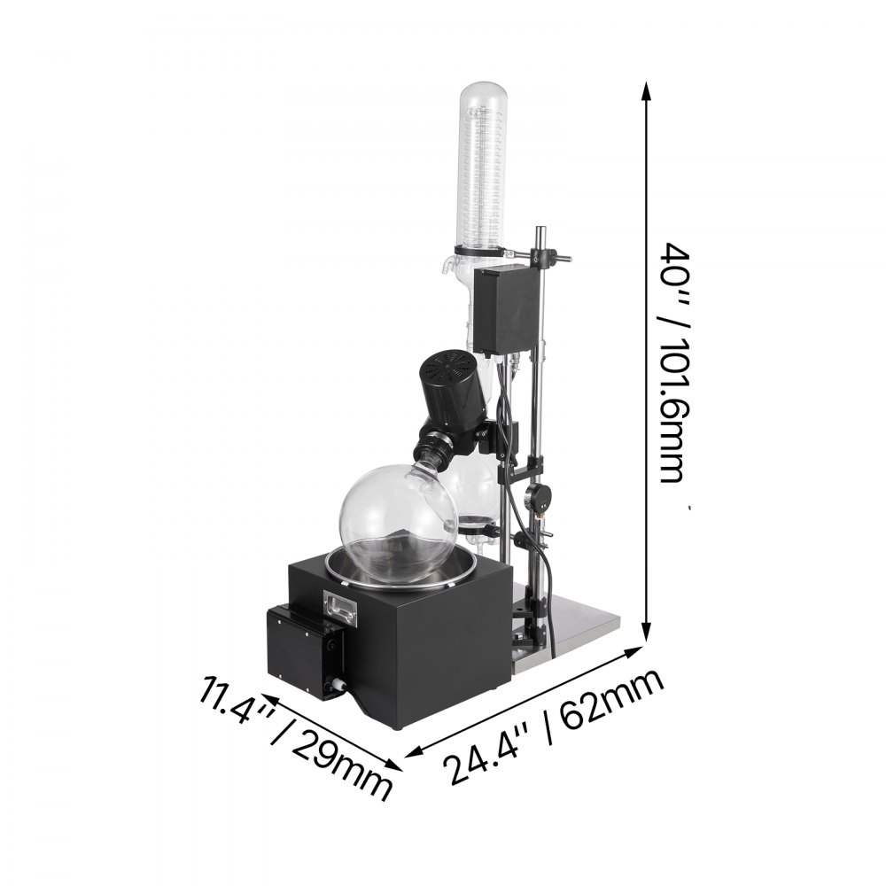 5L Rotary Evaporator RotoVap 99°C Borosilicate Glass 110V Rotation 0-90rpm USA