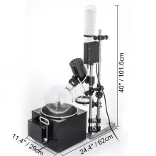 VEVOR 5L Evaporador rotativo RE-501 evaporador de laboratorio Evaporador de vacío rotativo Controlador digital 0-90rpm Juego de evaporador rotativo