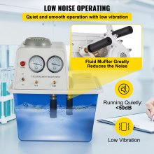 Bomba de vacío de circulación de agua multiusos VEVOR Lab, 15 L, con 2 grifos de gas de escape, bomba de vacío de acero inoxidable 180 W 110 V, equipo de química de laboratorio de bomba anticorrosión