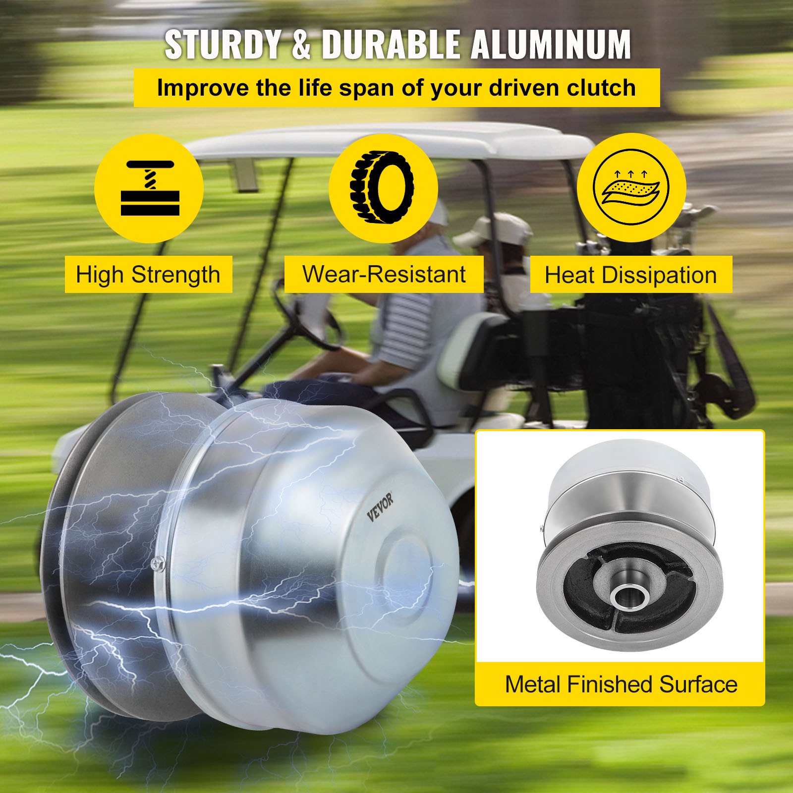Embrague de transmisión de carrito de golf VEVOR de aluminio resistente con alta resistencia y disipación de calor.