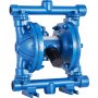 Bomba de diafragma neumática VEVOR azul con cámaras dobles y estructura metálica.