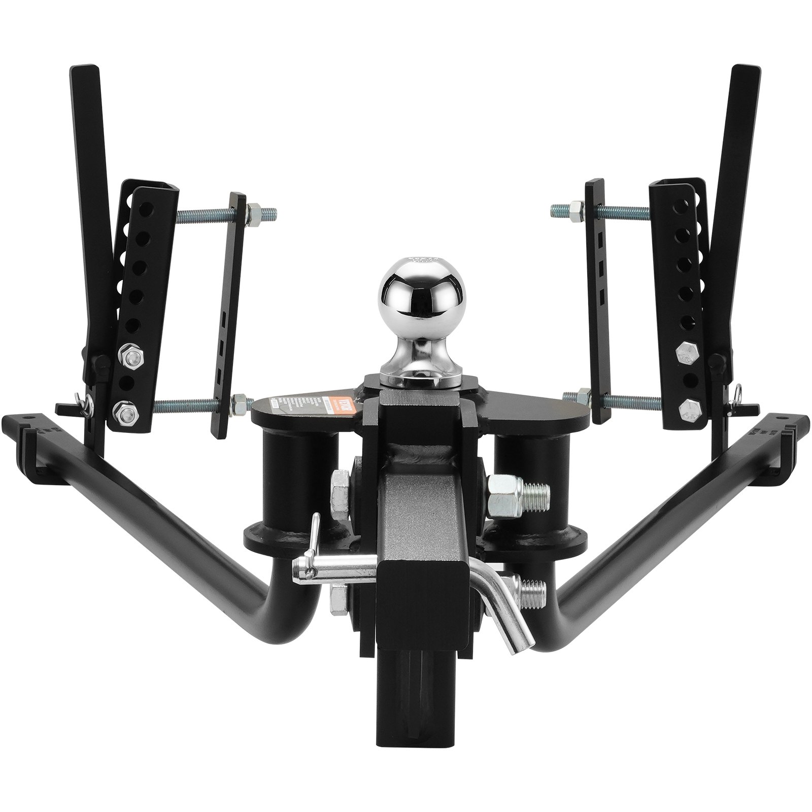 Enganche de distribución de peso VEVOR, kit de enganches de distribución de peso de 1500 lb con control de balanceo para remolque, vástago de acero sólido de 2 pulgadas, bola de acero de aleación de 2-5/16 pulgadas, enganche de nivelación de carga con recubrimiento en polvo, negro