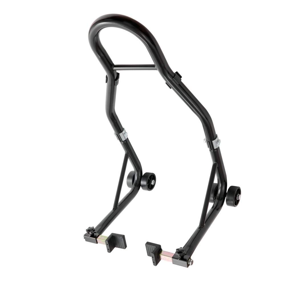 VEVOR Soporte para rueda trasera de motocicleta, con carrete basculante de horquilla U + L, capacidad de 850 libras, soporte para rueda trasera resistente, soporte para gato elevador de motocicleta, p