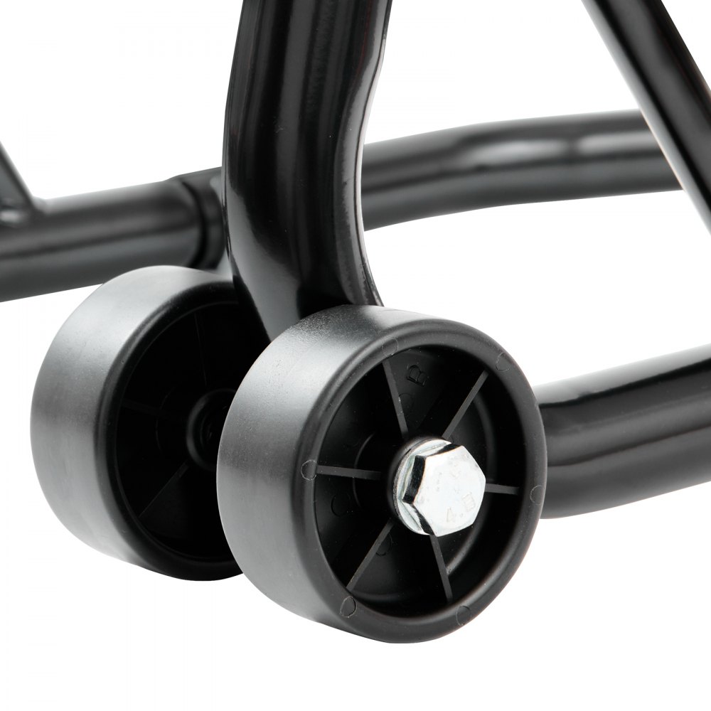 VEVOR Soporte para rueda trasera de motocicleta, con carrete basculante de horquilla U + L, capacidad de 850 libras, soporte para rueda trasera resistente, soporte para gato elevador de motocicleta, p