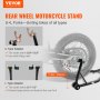 VEVOR Soporte para rueda trasera de motocicleta, con carrete basculante de horquilla U + L, capacidad de 850 libras, soporte para rueda trasera resistente, soporte para gato elevador de motocicleta, p